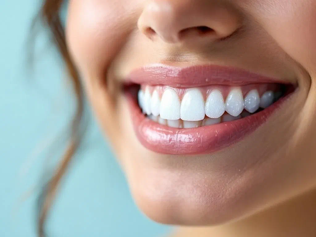 Close-up of a smile showing the front teeth