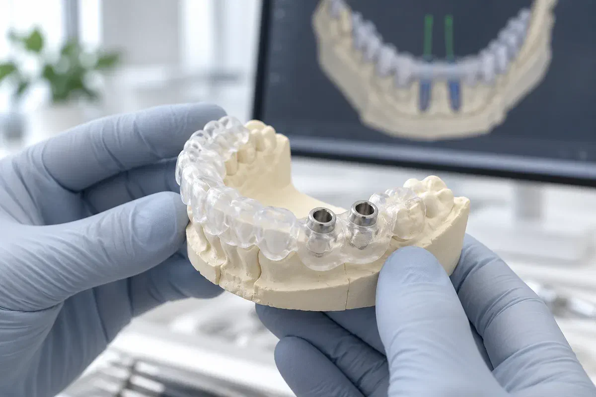Dental implant planning model and illustrative surgical guide
