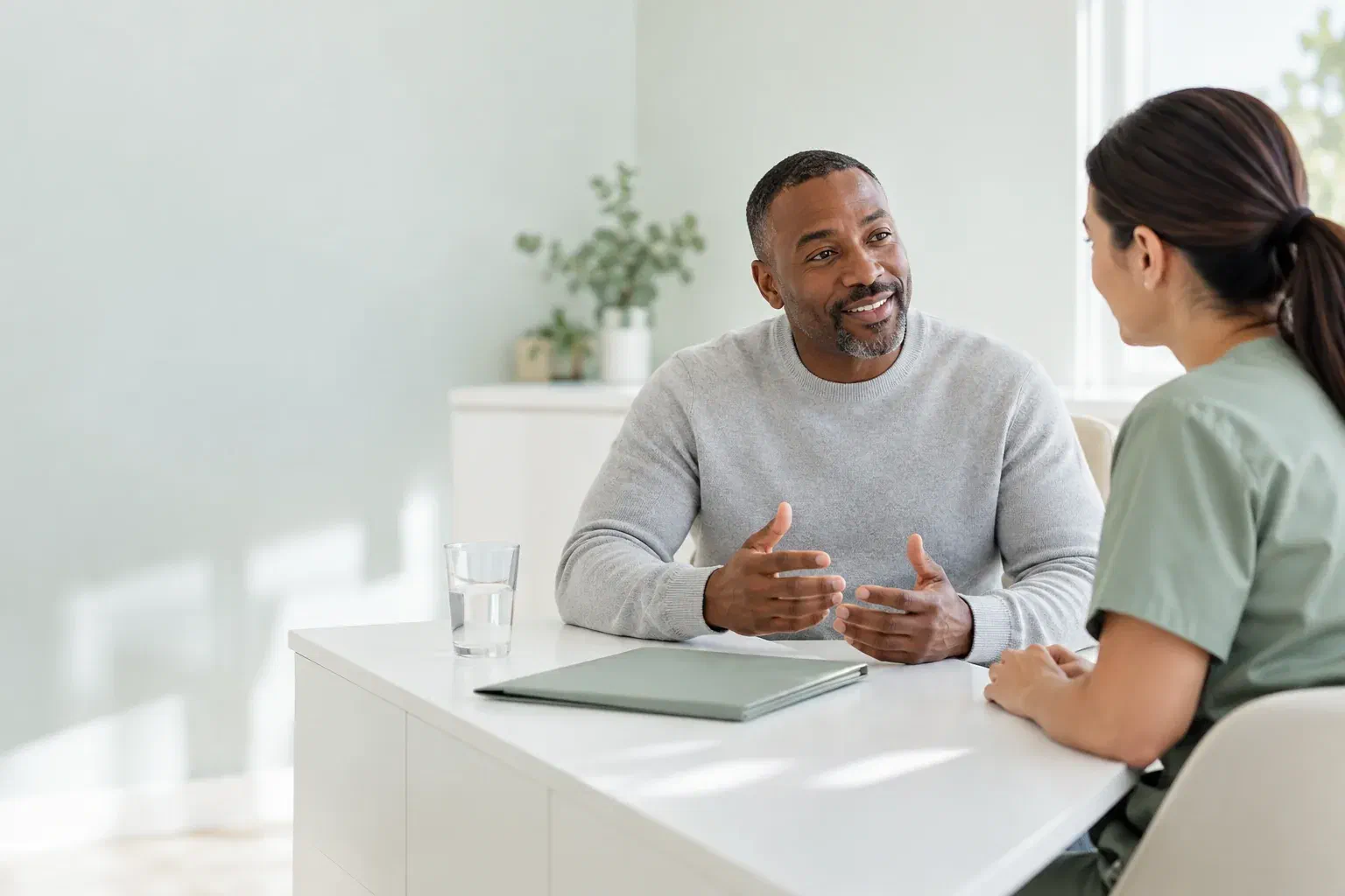 Illustrative dental planning discussion with a patient taking regular medication