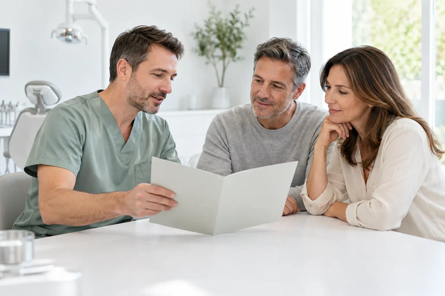 Illustrative conversation about organizing a dental treatment plan