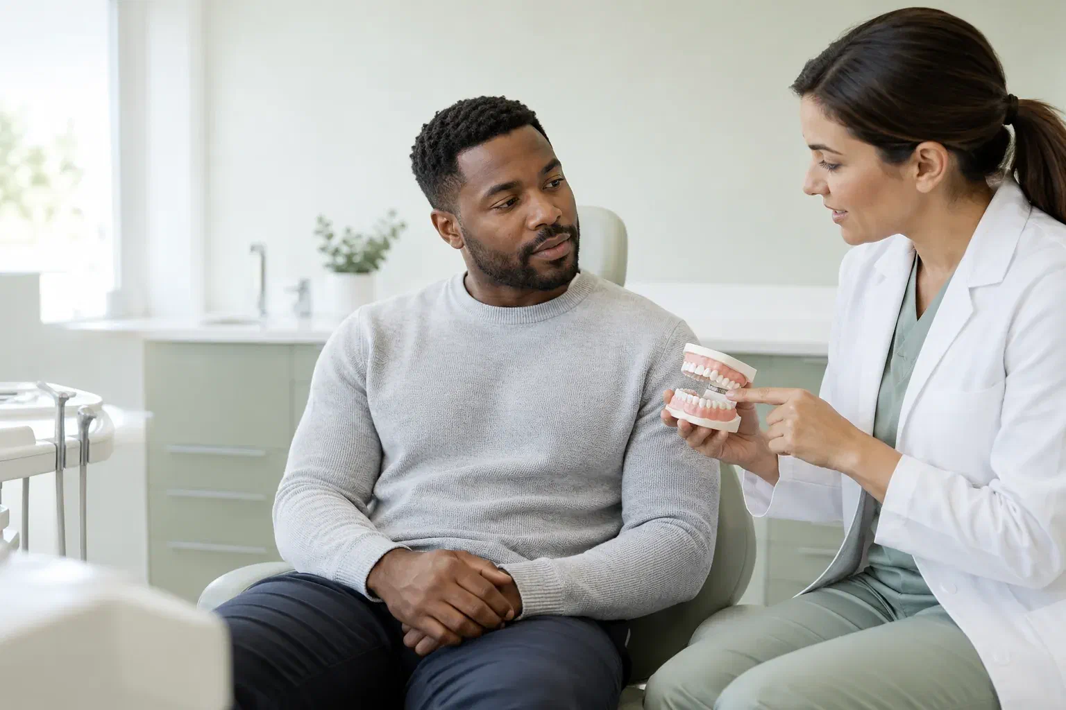 Illustrative consultation about a premolar tooth concern