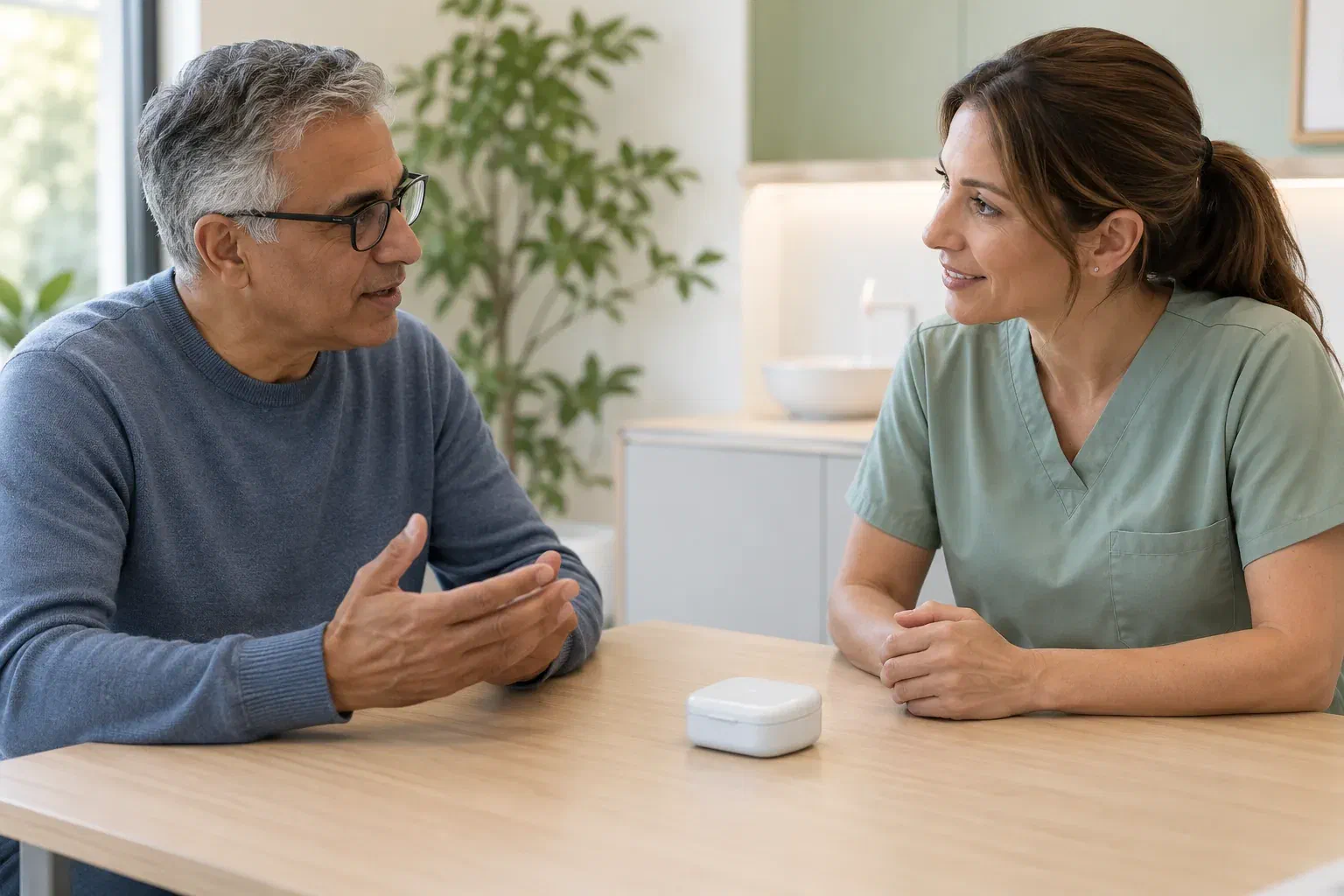 Illustrative discussion about having an oral sleep appliance assessed