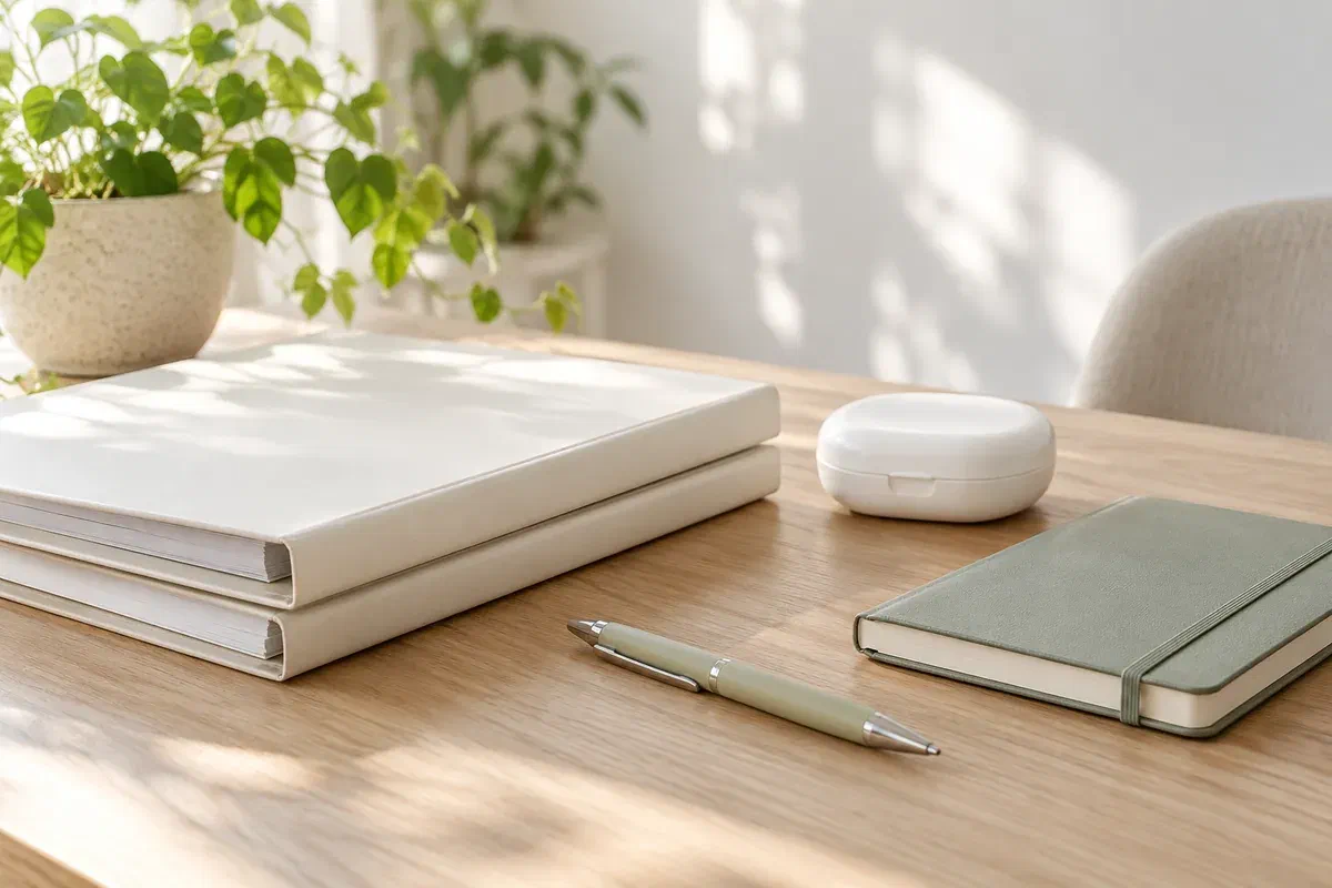 Illustrative document folders and an appliance case prepared for a care-planning discussion