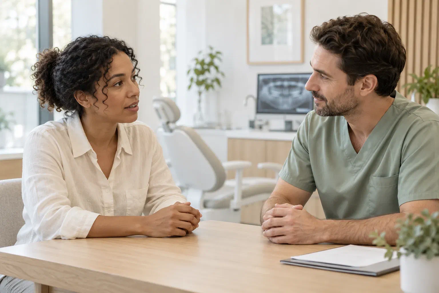 Illustrative consultation about an injury to the mouth's soft tissues